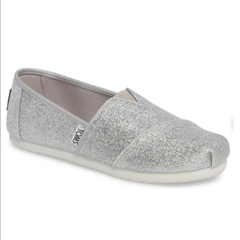 Silver Glitter Toms